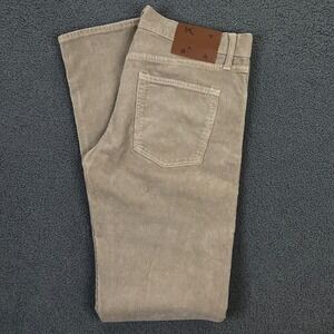 Hiroshi Kato Pen Slim Pants Mens 32x34 Corduroy Stretch 5-Pocket Tan Beige